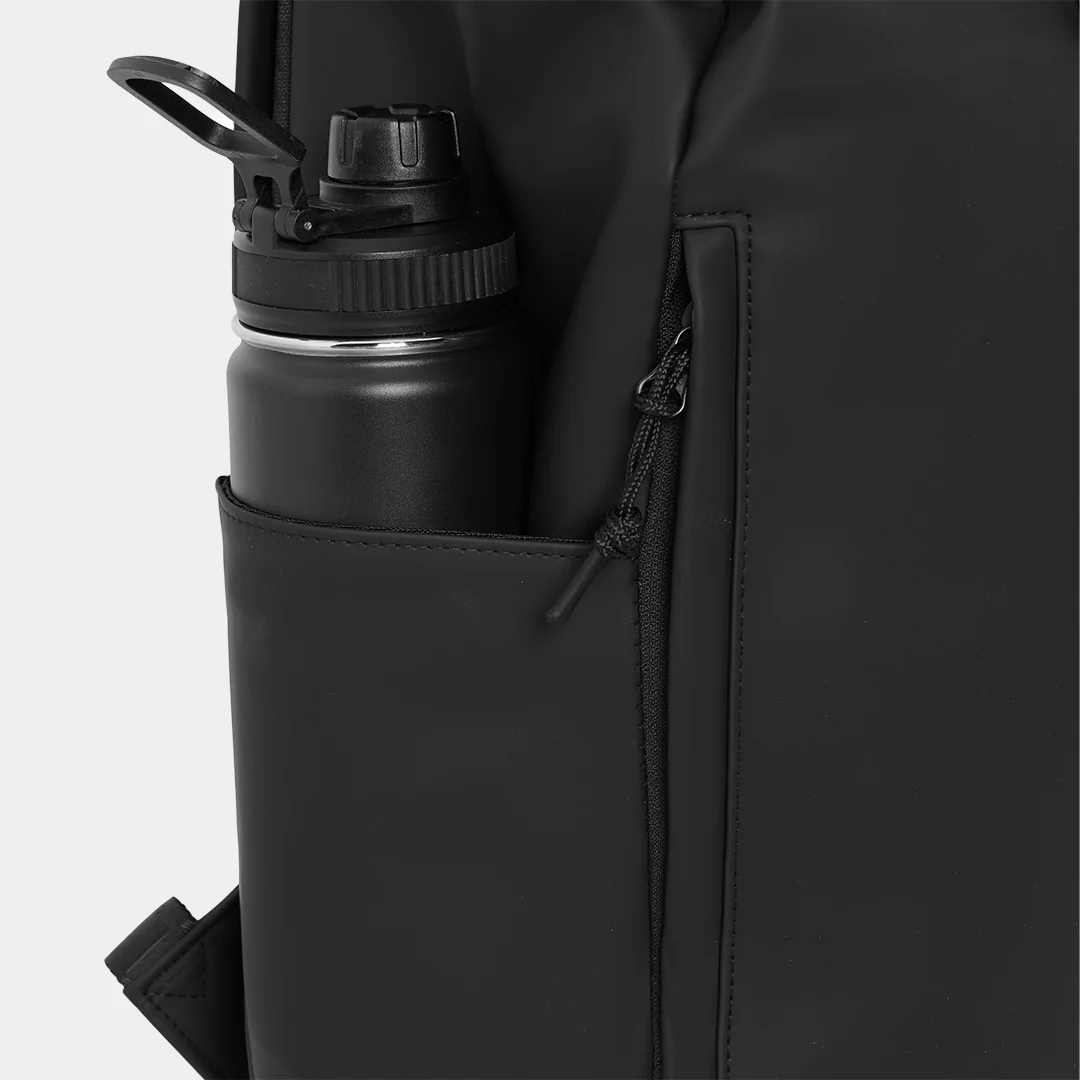 Black Roll Top Backpack - Image 10