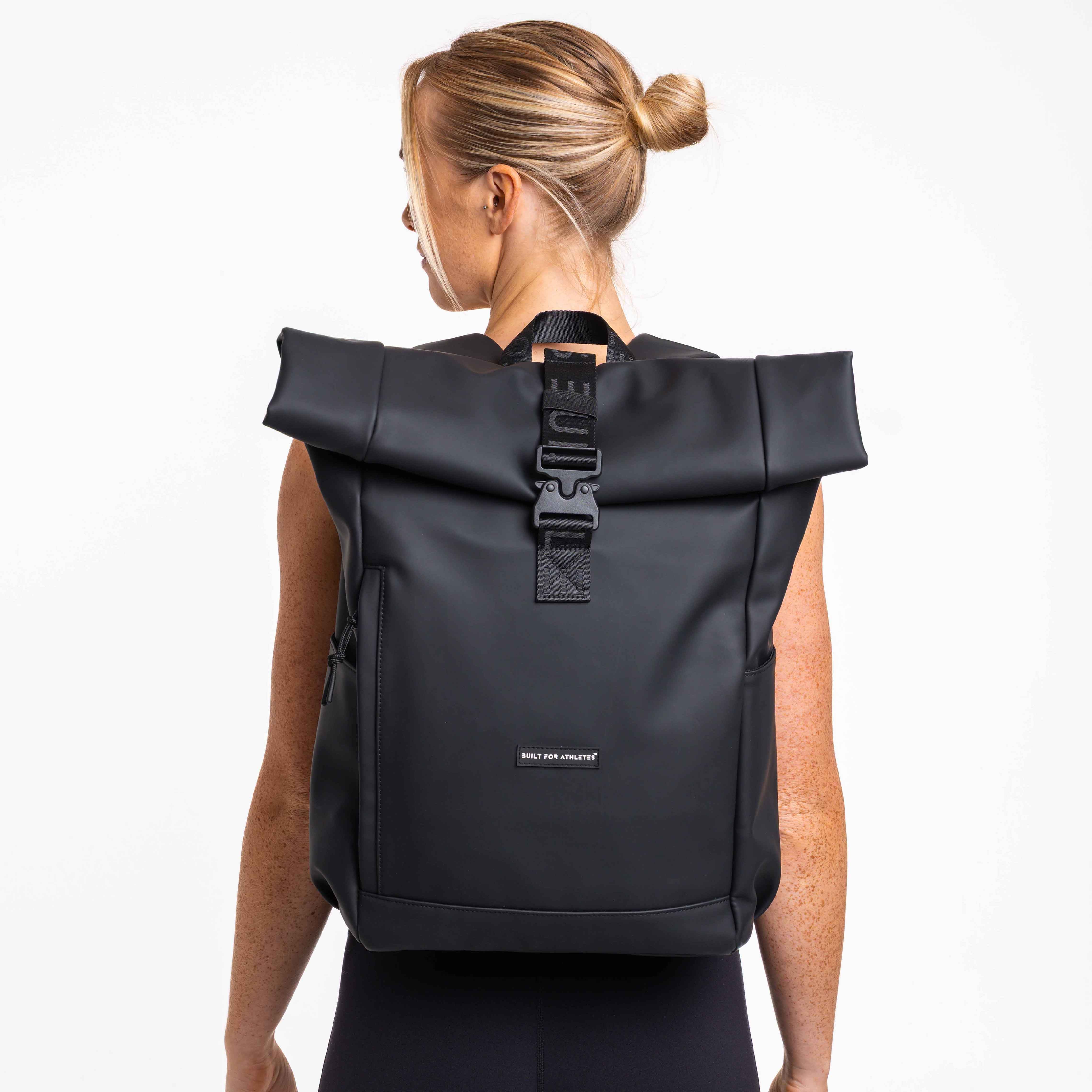 Black Roll Top Backpack - Image 5