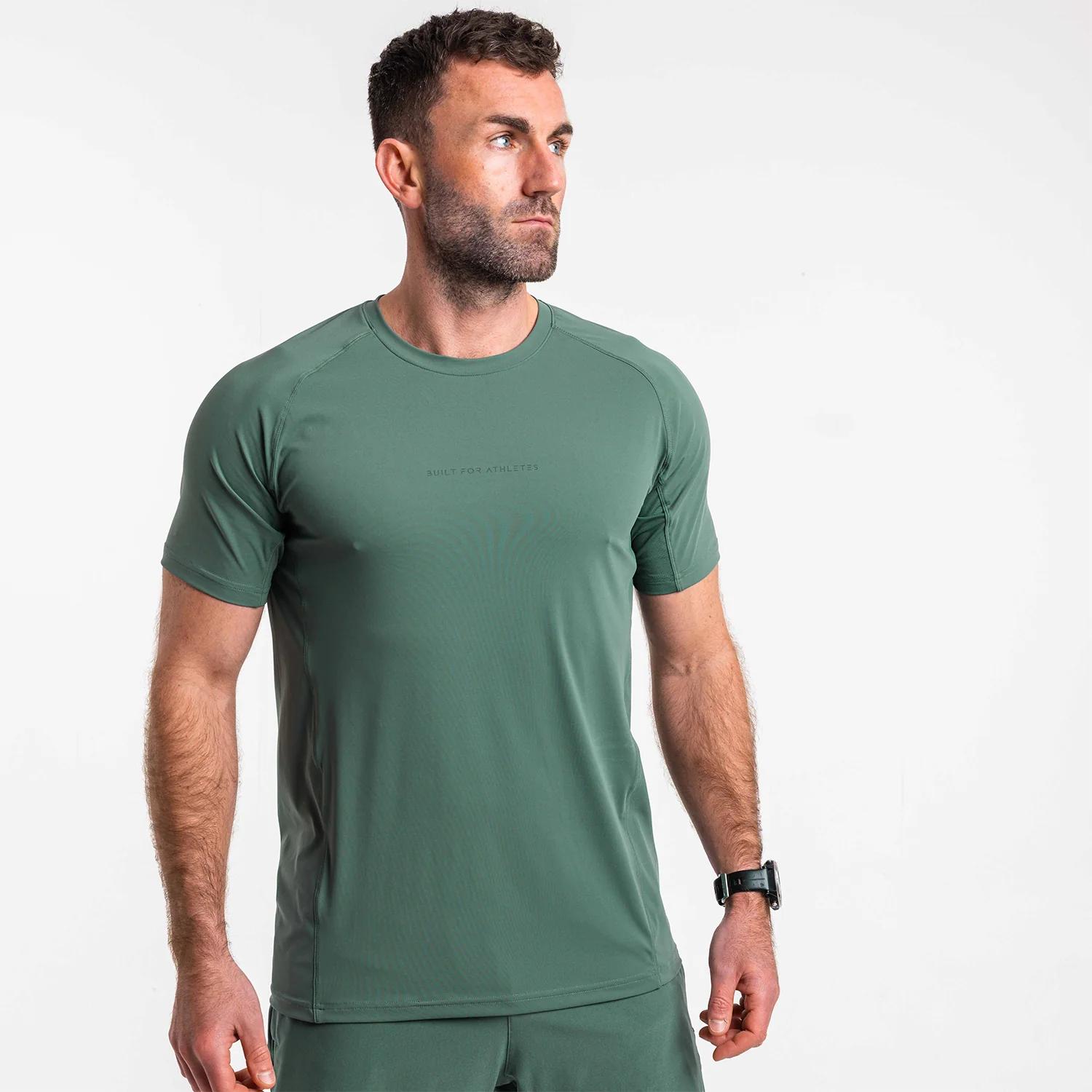 Men's Washed Green Training T-Shirt