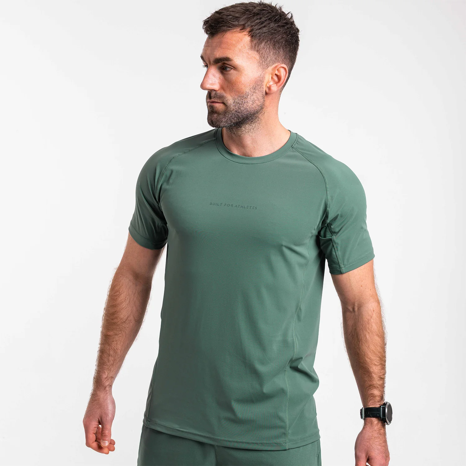 Men's Washed Green Training T-Shirt - Image 2