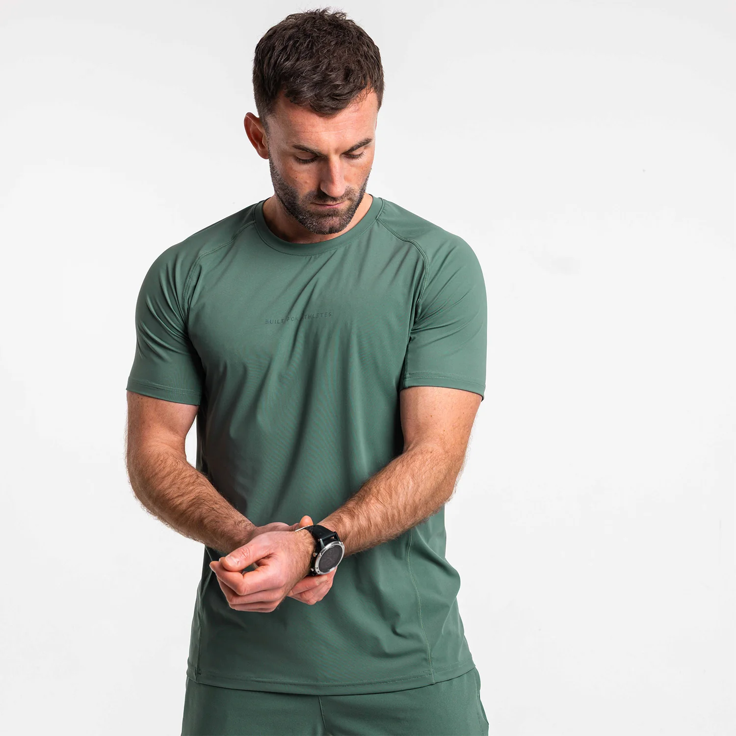 Men's Washed Green Training T-Shirt - Image 3
