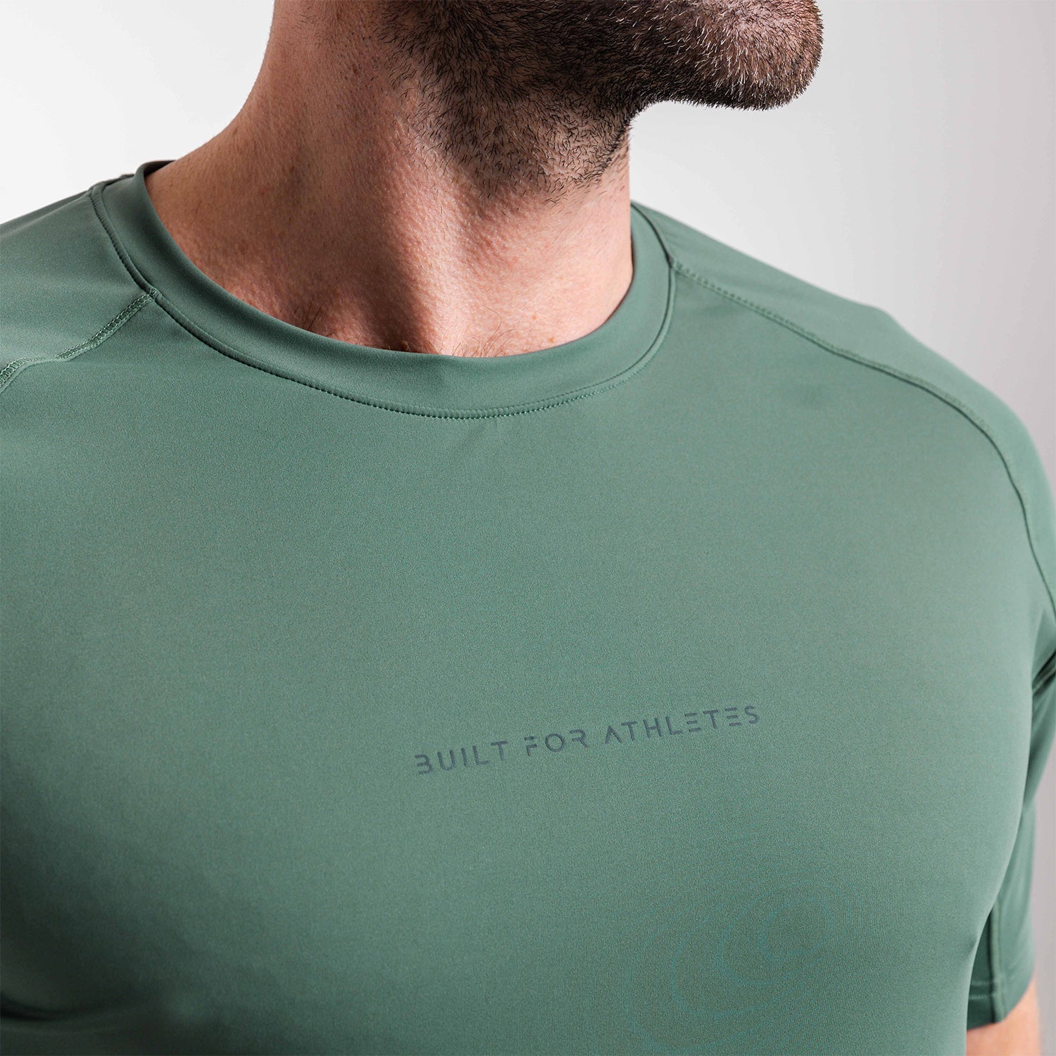 Men's Washed Green Training T-Shirt - Image 6