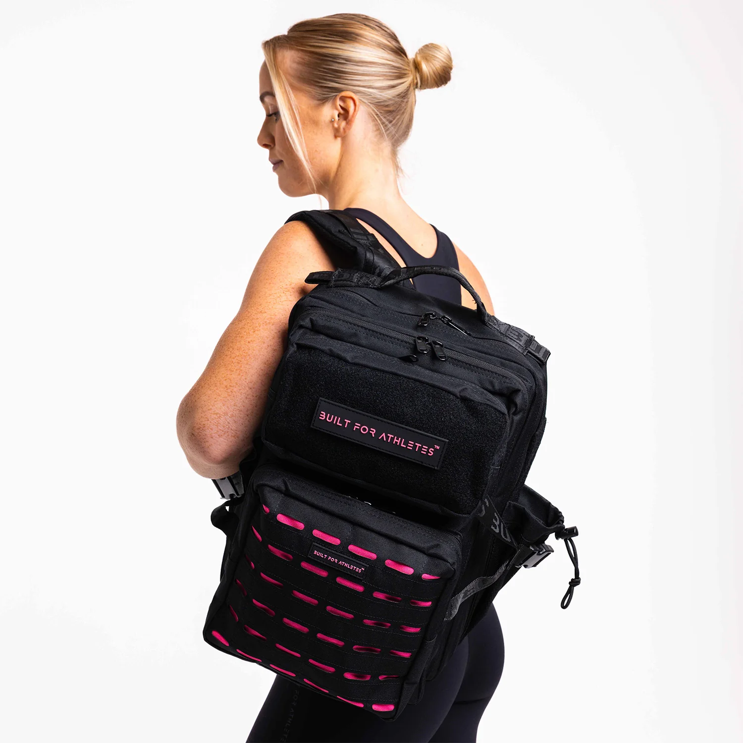 Black & Pink Gym Backpack Compact - Image 5