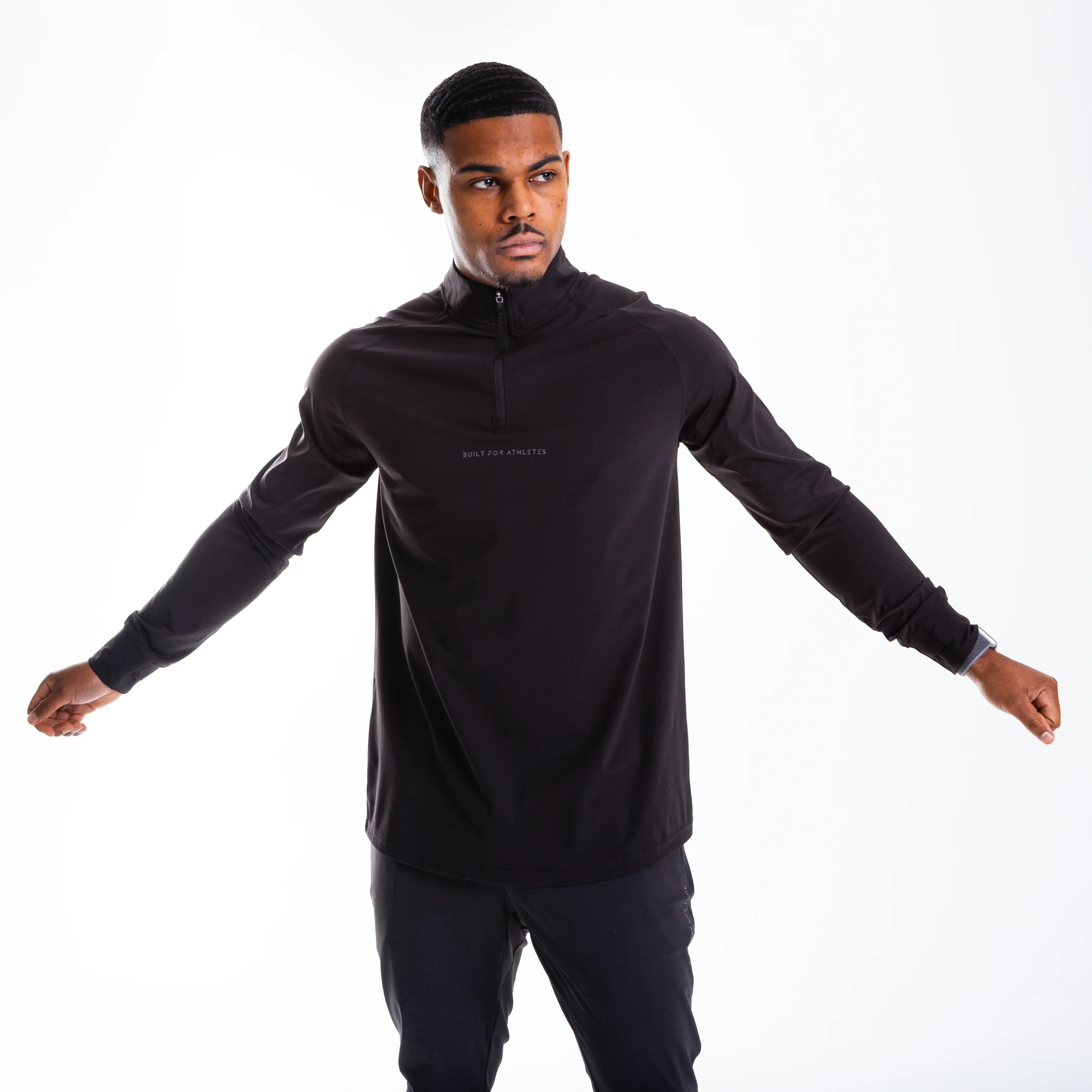 Men's Black 1/4 Zip Pullover - Image 4