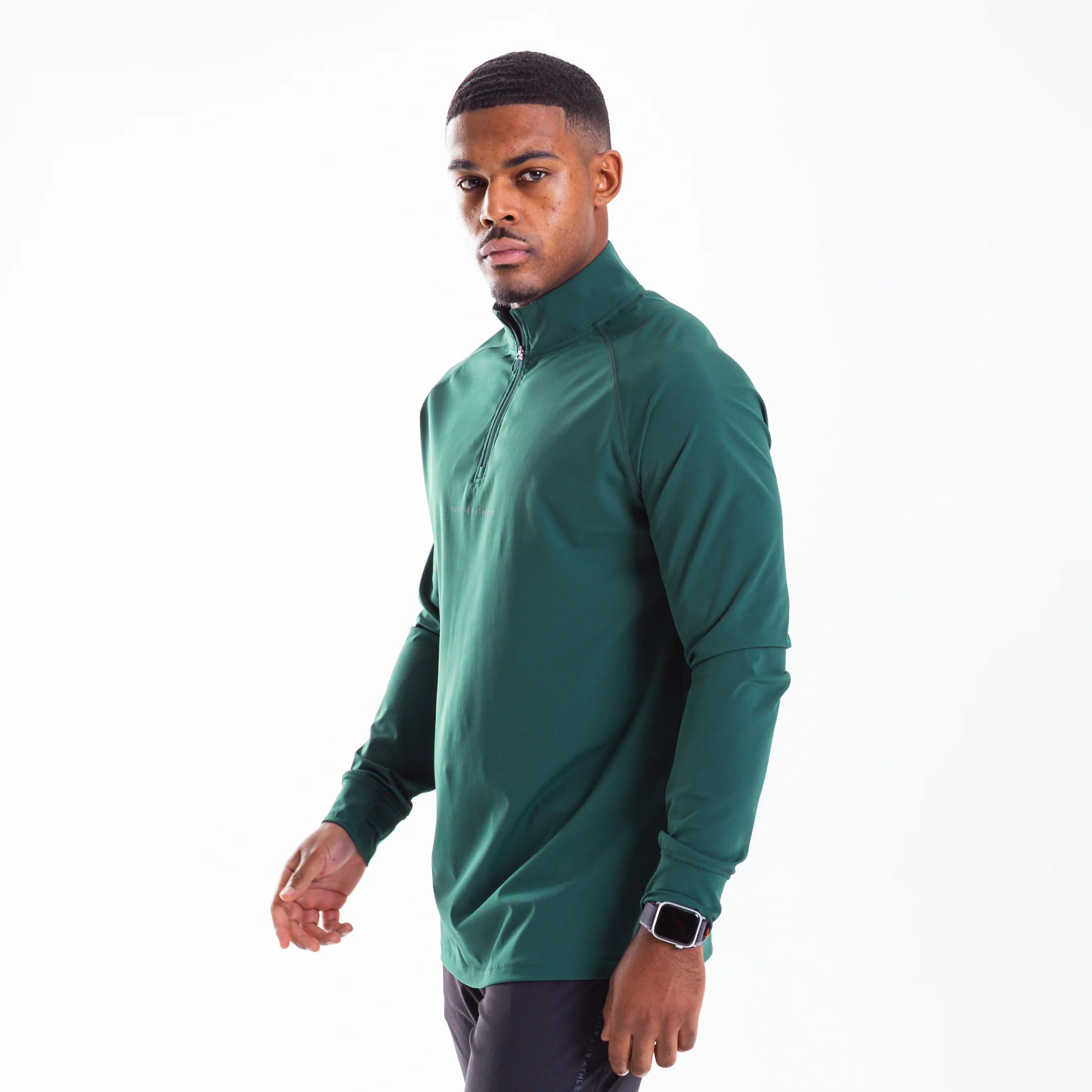 Men's Forest Green 1/4 Zip Pullover - Image 5